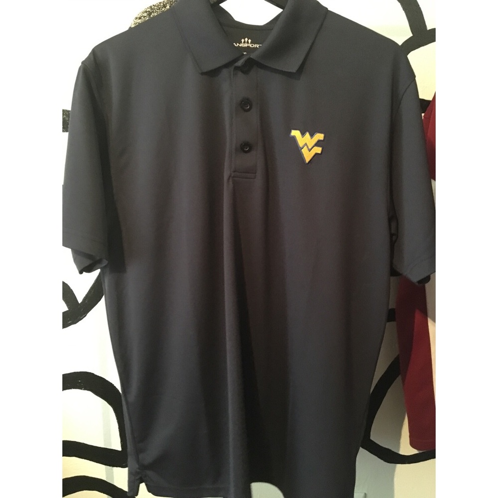 West Virginia navy blue collared shirt